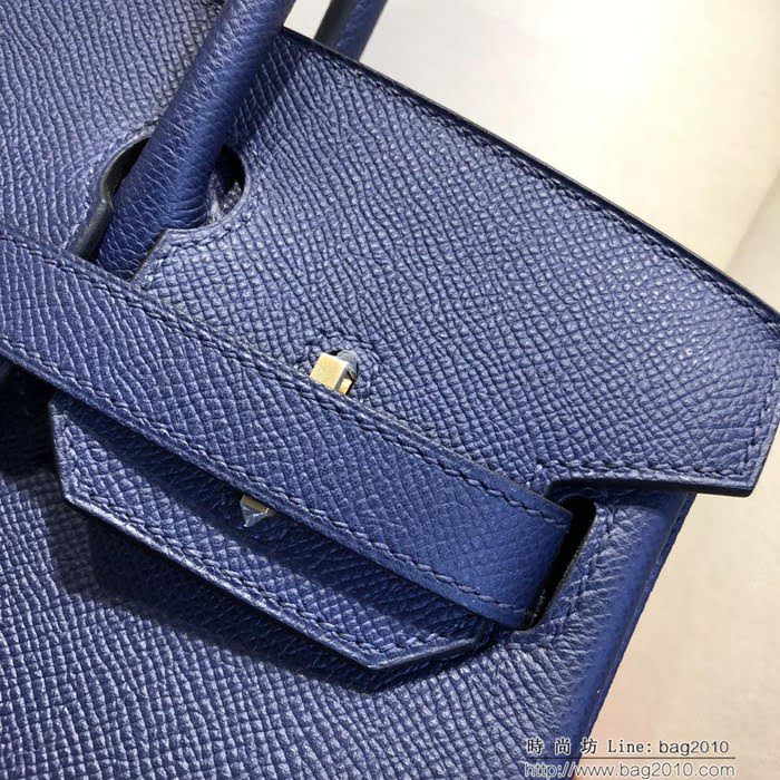 HERMES愛馬仕 鉑金包 Birkin 30cm Epsom 73 Blue Saphir 寶石藍 金扣 頂級工藝 純手縫蠟線 時尚手提包  Ama1206